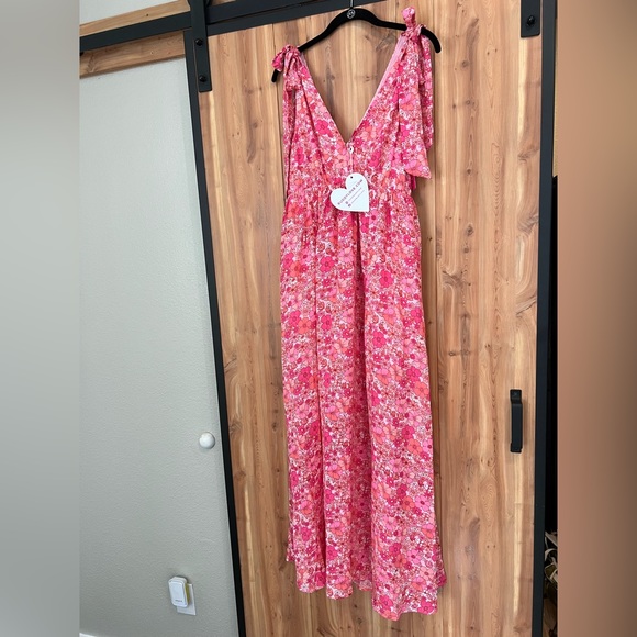 Buddy Love Meme Maxi Dress Tie Shoulder Medium NWT - Picture 4 of 12